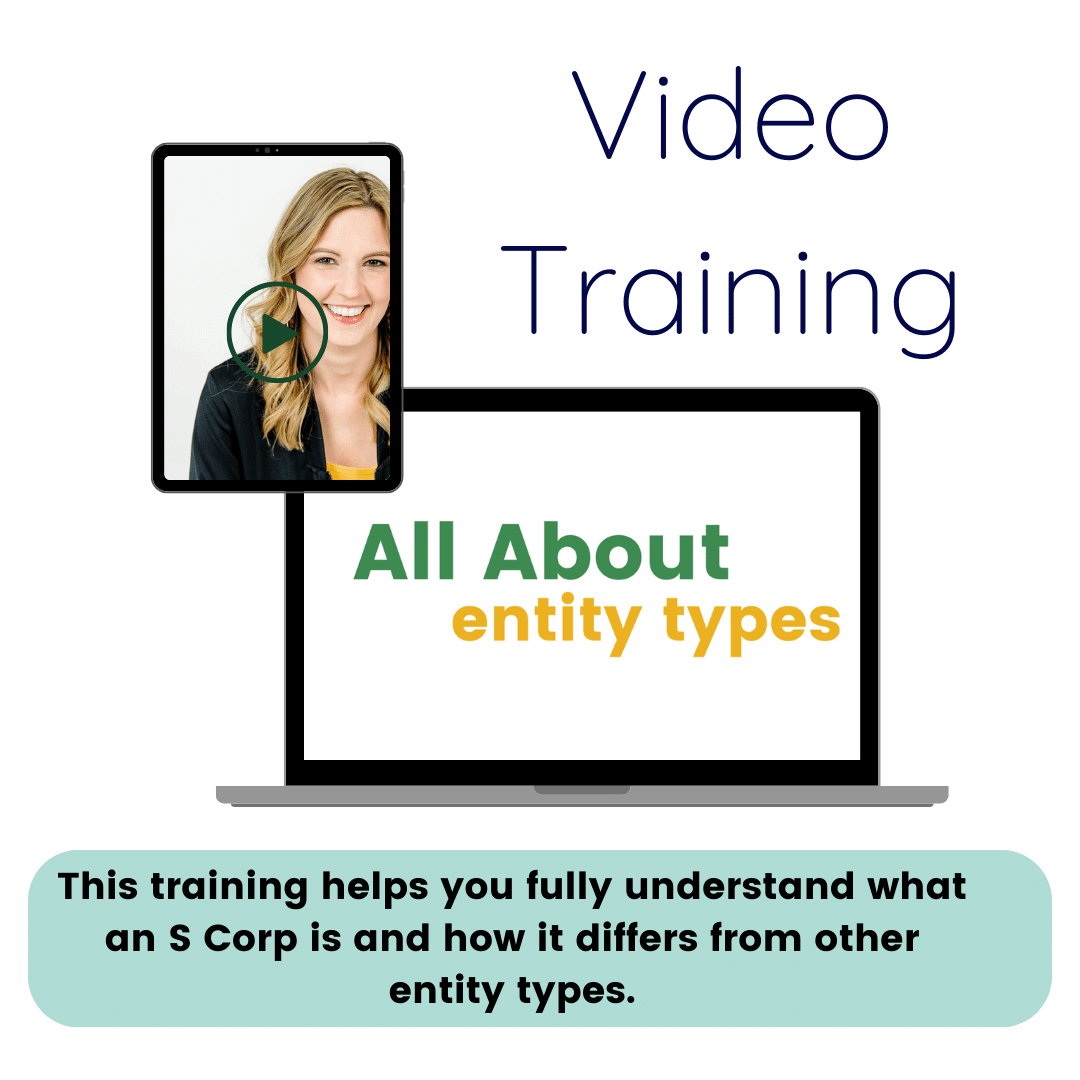 This video training is all about entity types. This training helps you fully understand what an S Corp is and how it differs from other entity types. Learn about S-corp payroll requirements and more!
