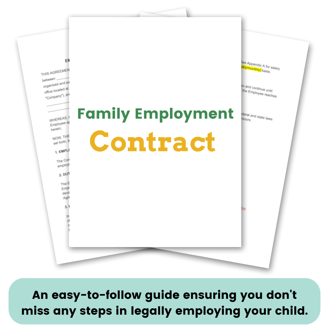 Many S-corp business owners wonder, can I hire my child as an independent contractor? Our Family Employment Contract is an easy to follow guide ensuring that you don't miss any steps in legally employing your child!