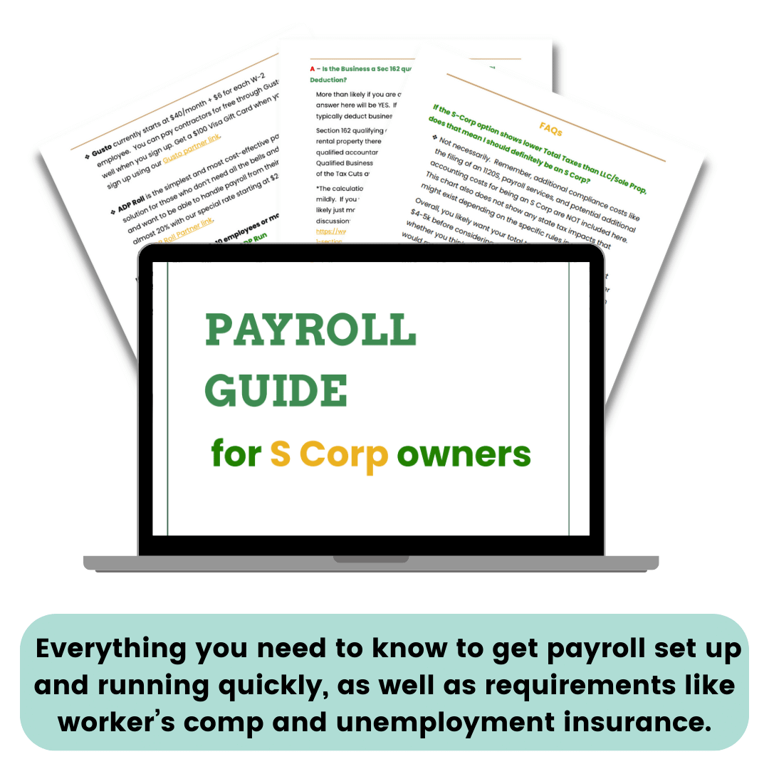 Get our payroll guide for S Corp owners. It's more than a tax loophole. It's everything you need to know to get payroll set up and running quickly, as well as requirements like worker's comp and unemployment insurance.
