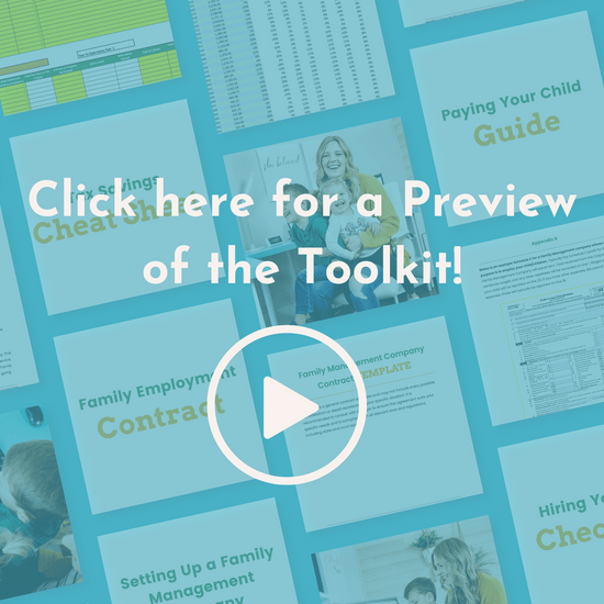 The Hiring Your Kids Toolkit is a comprehensive guide designed for parents aiming to legally and efficiently integrate their children into their business. Features step-by-step strategies, tax-saving cheat sheets, and tools to ensure compliance and maximize benefits.