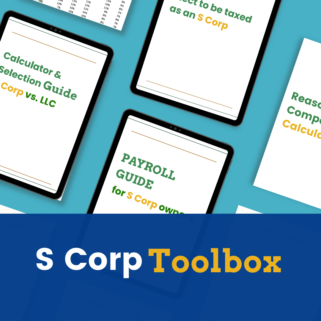 What's an S Corp? Our S corp Toolbox includes a payroll guide for S Corp owners, a financial calculator and selection guide Corp vs. LLC and more step-by-step S Corp information.